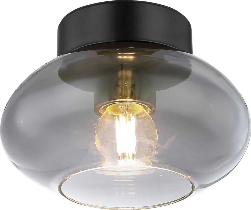 Globo Lighting Deckenleuchte Metall schwarz matt, 1x E27 Produktbild 