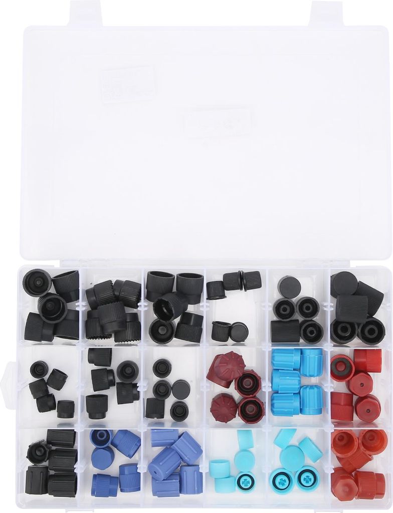 90pcs Klimaanlage Kältilen Ventilkappen Ersatz für Auto -A/C -Systeme Reparatur des Zubehörs