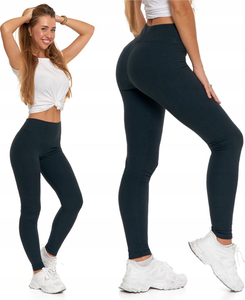 Damen Leggins Gestreift Struktur Hoch Gerade Bedeckt Gettings Moraj S/M
