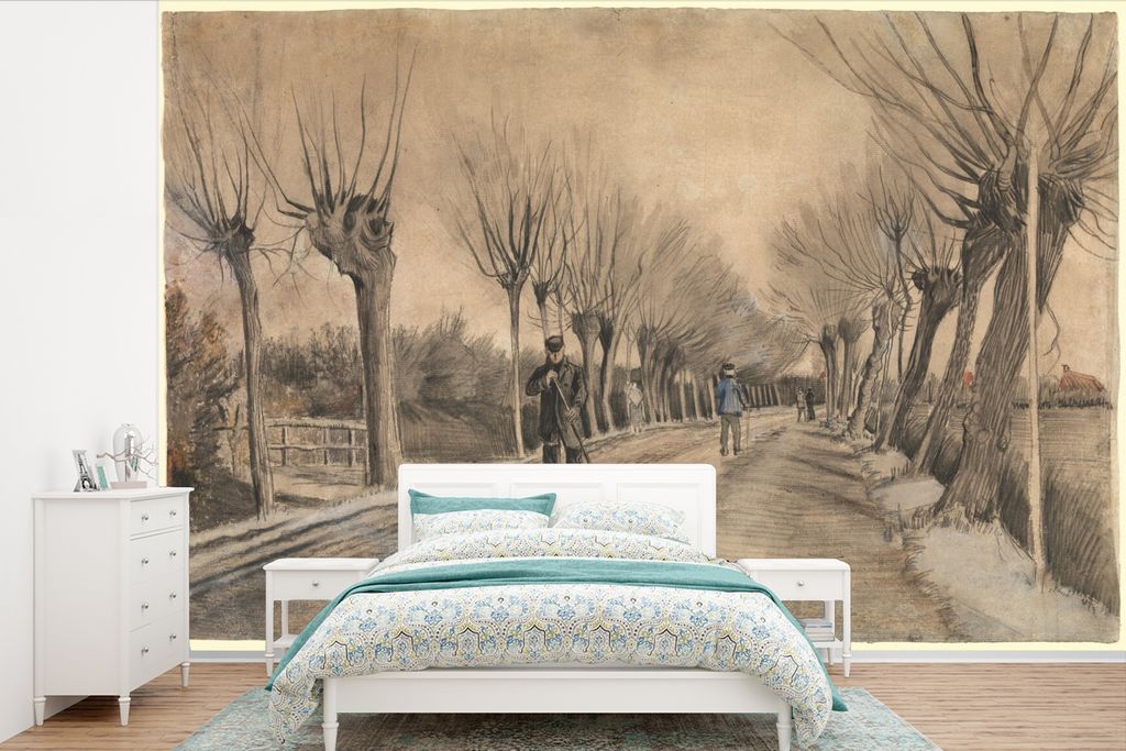 MuchoWow Fototapete für Wohnzimmer oder Schlafzimmer Wandtapete Vinyl Motivtapete Straße in Etten - Vincent van Gogh - 525x350 cm - Das Hinterg...