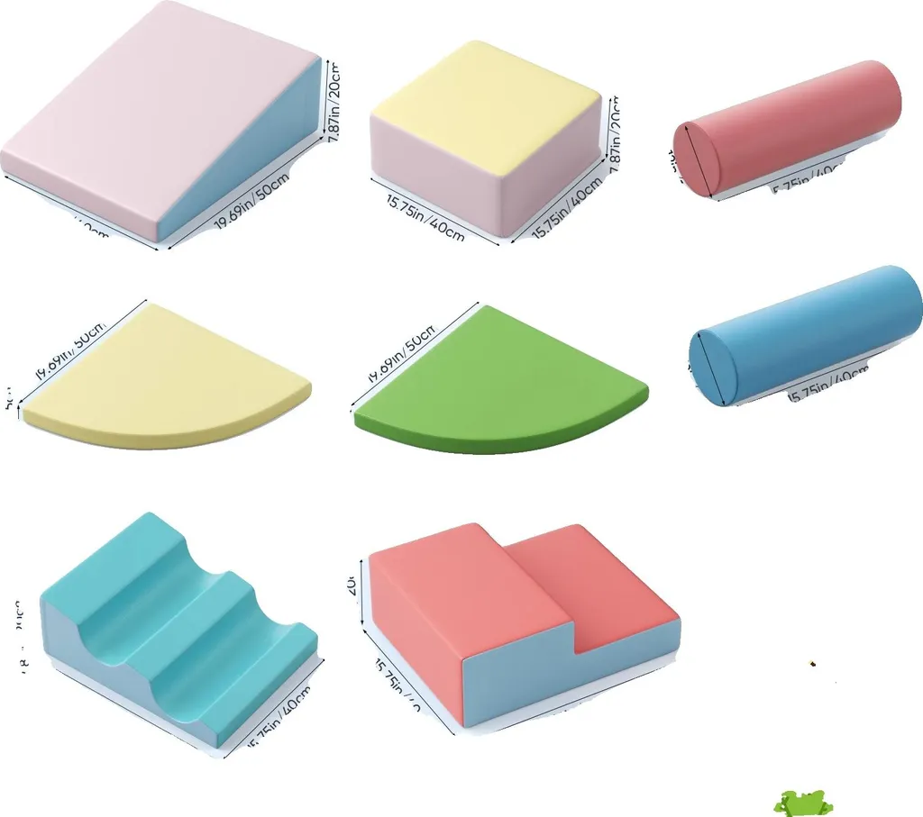 Blocs d'escalade sécurisés en mousse pour tout-petits - Set de 8 modules