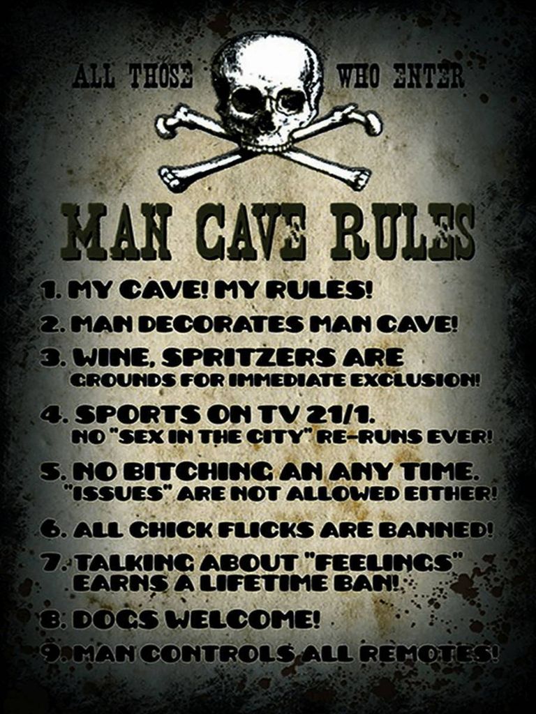 vianmo Holzschild 40x30 cm Man cave rules wine spritzers Produktbild 