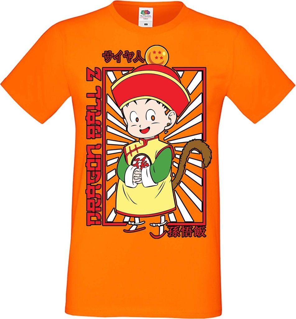 Herren T-Shirt Anime Manga Dragon Anime Manga Ball Z 03 Son Gohan Dbz, Man 3XL / Orange