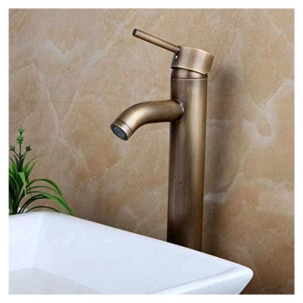 Küchenarmatur, Wasserhahn, Badezimmerarmatur, Deckmontage, hohe Keramik, poliertes antikes Messing, Waschbecken, Mischbatterie