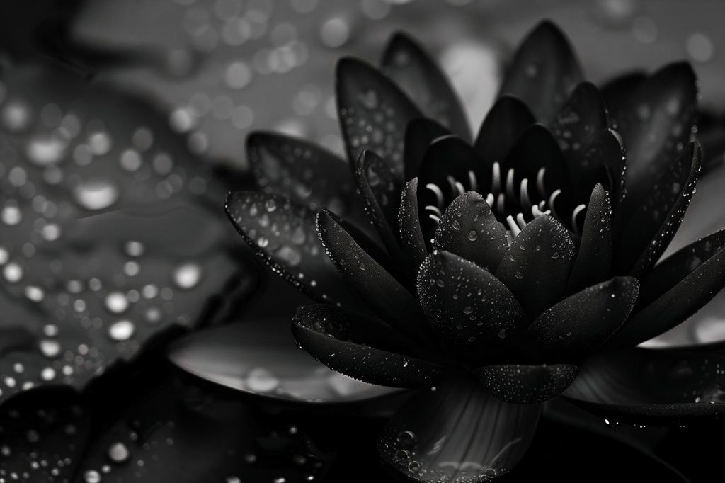 Plakat 60x40cm Lotus in Schwarz