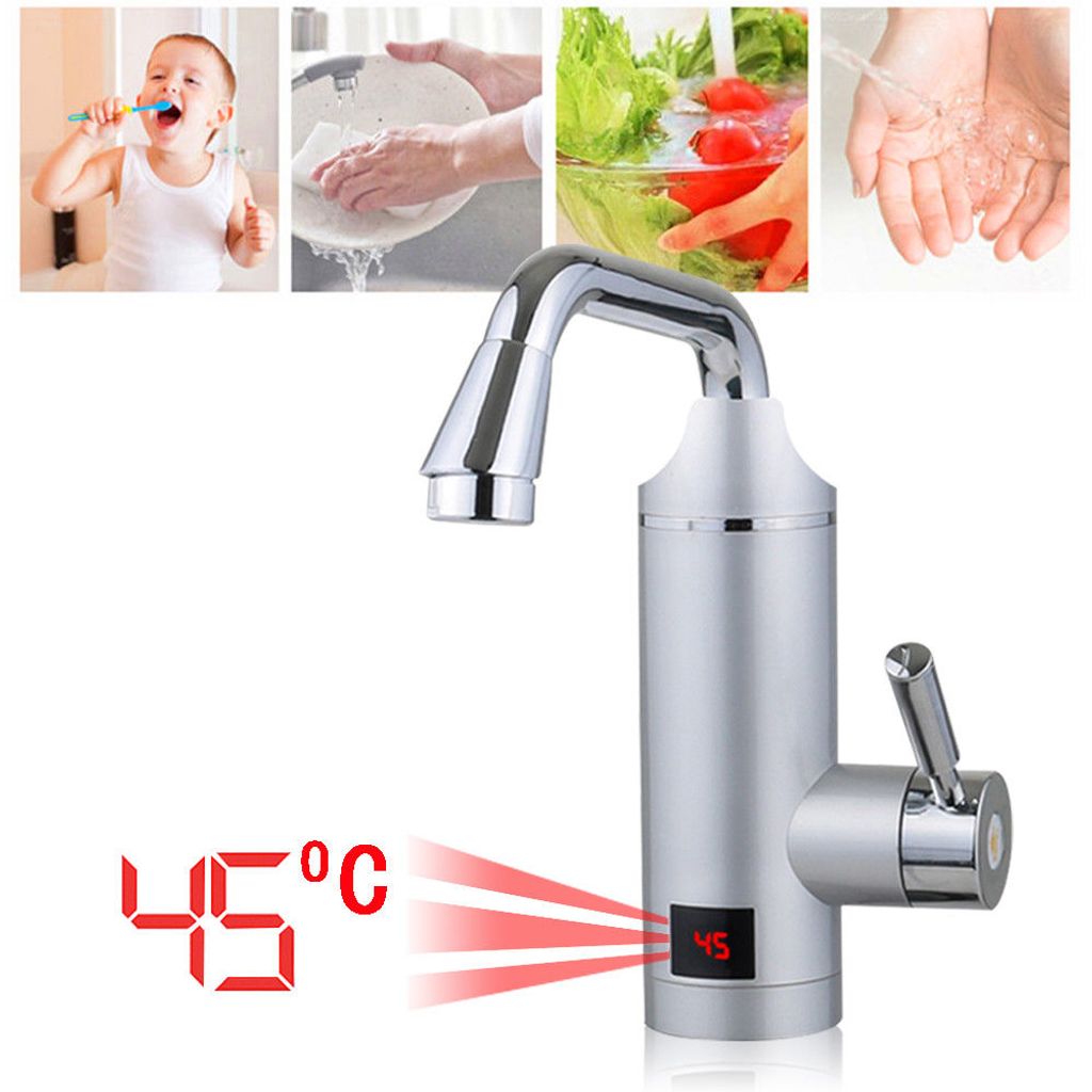 Elektrischer Durchlauferhitzer Wasserhahn mit Dusche Warmwasser f.Bad u Küche