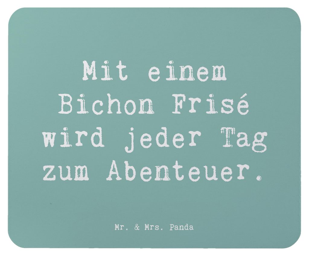 Mr. & Mrs. Panda Mousepad Spruch Bichon Frisé Abenteuer - Meeresbrise - Geschenk, Hund, Mouse Pad, notebook mauspad, pc, weiße Hunde, laptop, Mag...