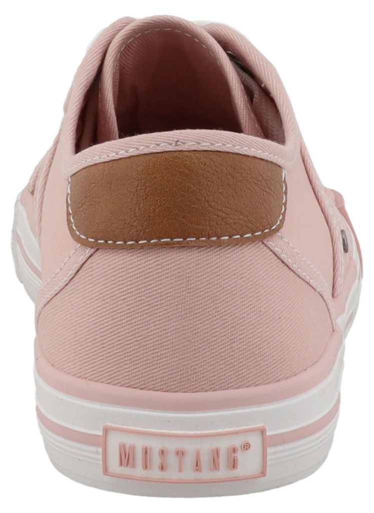 Mustang Damen Sneaker Ziernähte Unifarben Schnürung 26M0242007, Größe:41 EU, Farbe:Rosa