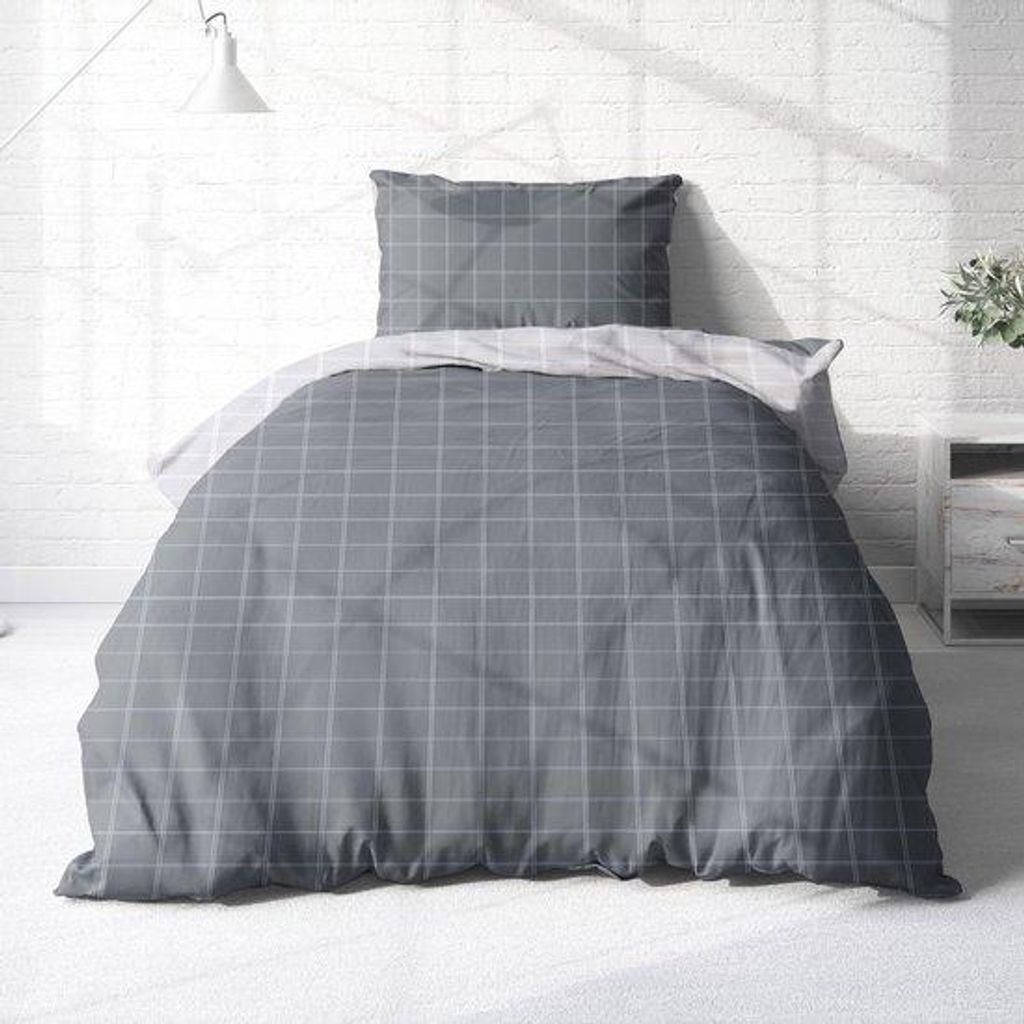 Unyqoos weiches und atmungsaktives Bettset mit kariertem Flanell-Baumwolldesign für den Winter