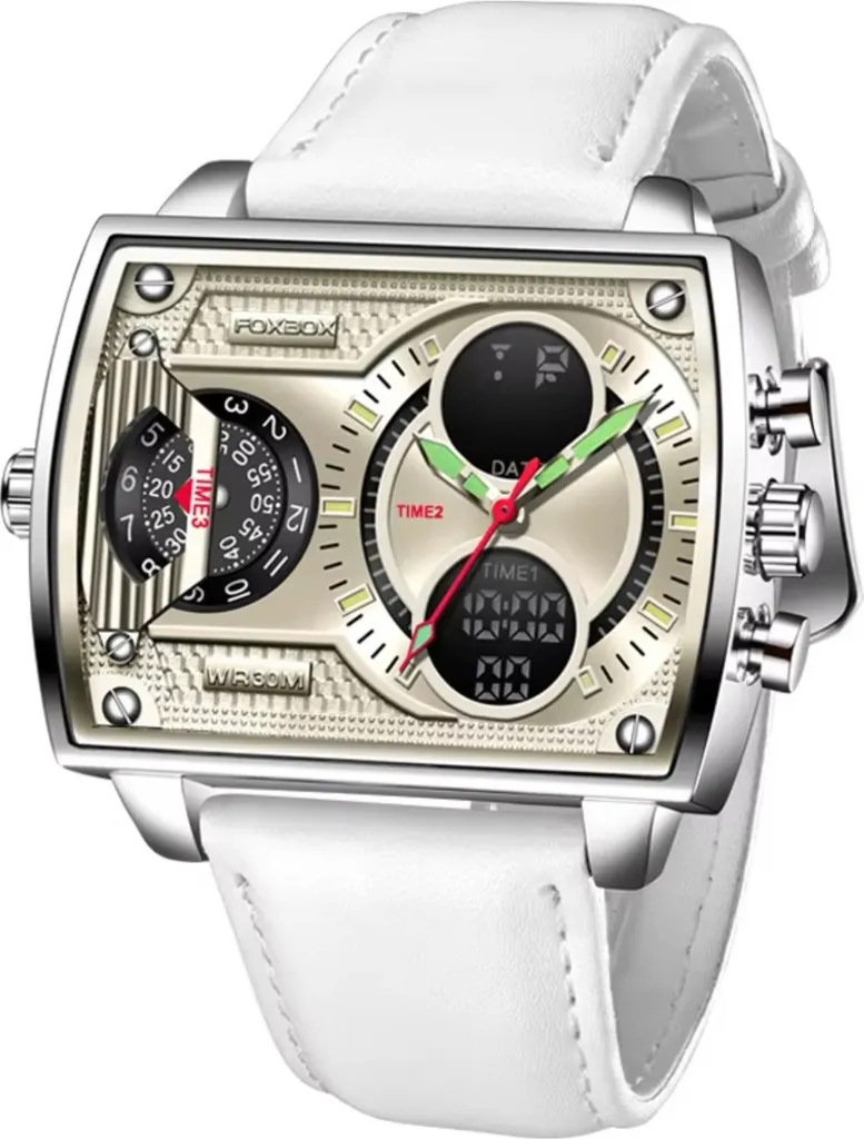 Orologio Rettangolare FOXBOX Bianco KP34950: Accessorio Business Uomo