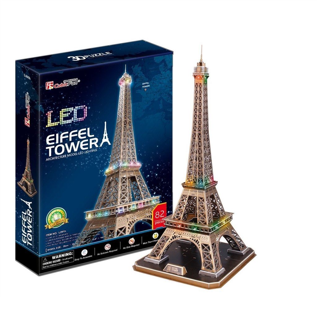 Cubic Fun 3D-Puzzle mit LED Eiffel Tower 84-teilig