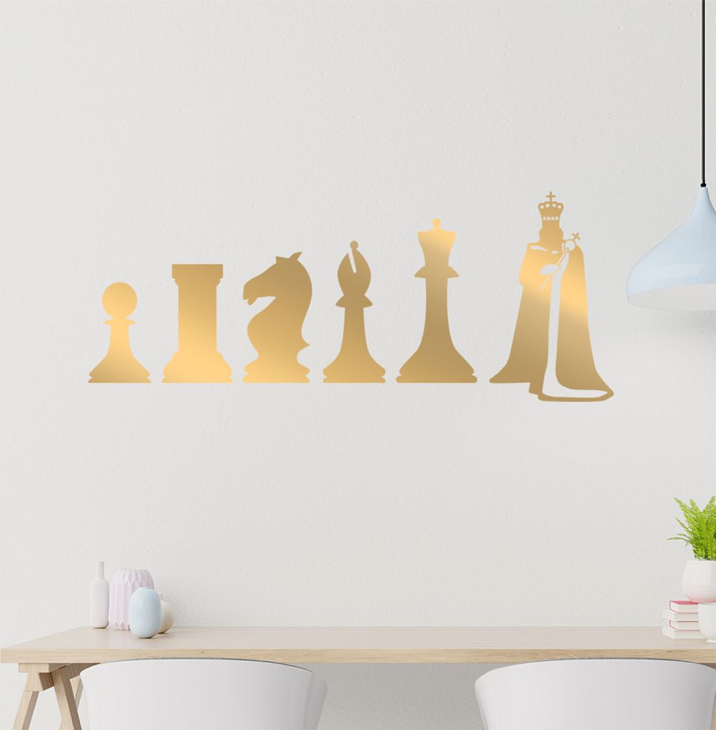 Schach Spiel Evolution Wandtattoo Wandaufkleber Wall Sticker - Dekoration, Küche, Wohnzimmer, Schlafzimmer, Badezimmer