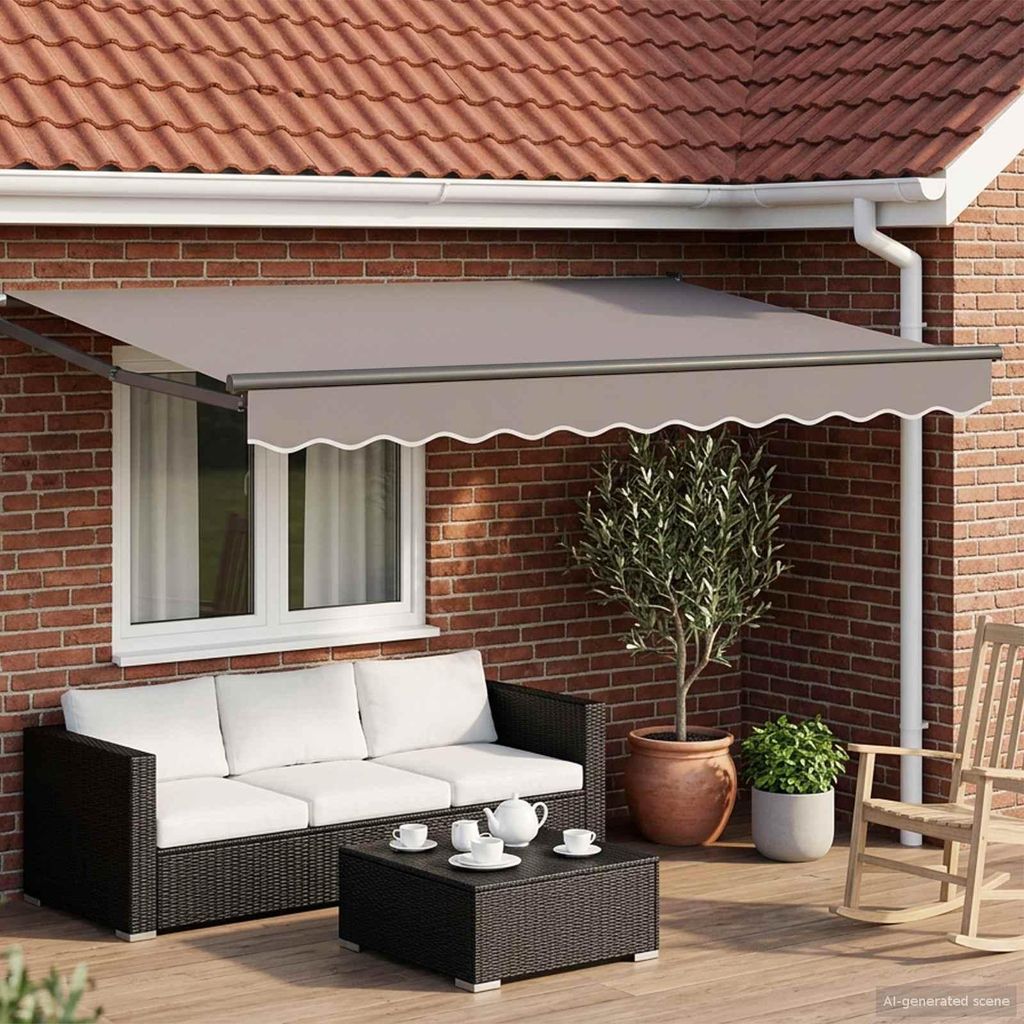 vidaXL Elektrisches Markisenrahmen Anthrazit 3,5 x 2 m Aluminium