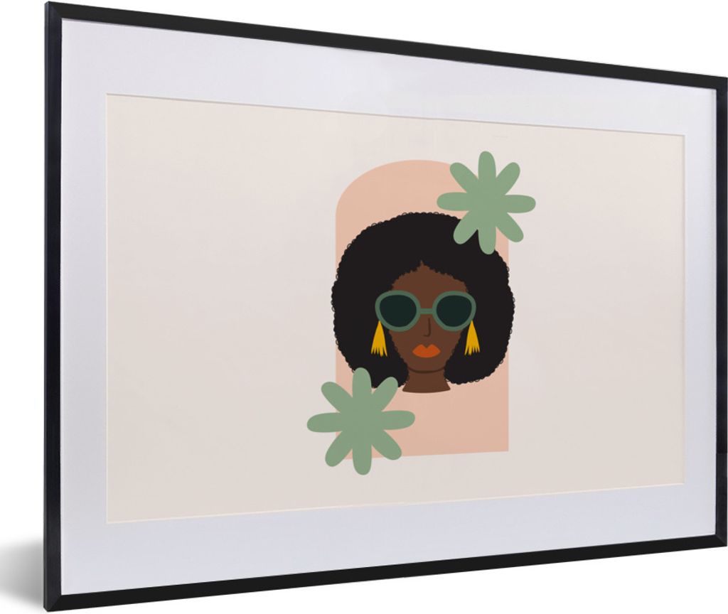 MuchoWow Gerahmtes Poster Porträt - Sommer - Frau 60x40 cm - Poster mit Schwarzem Bilderrahmen Wandposter Rahmen Foto Bilder - Schlafzimmer - Pl...