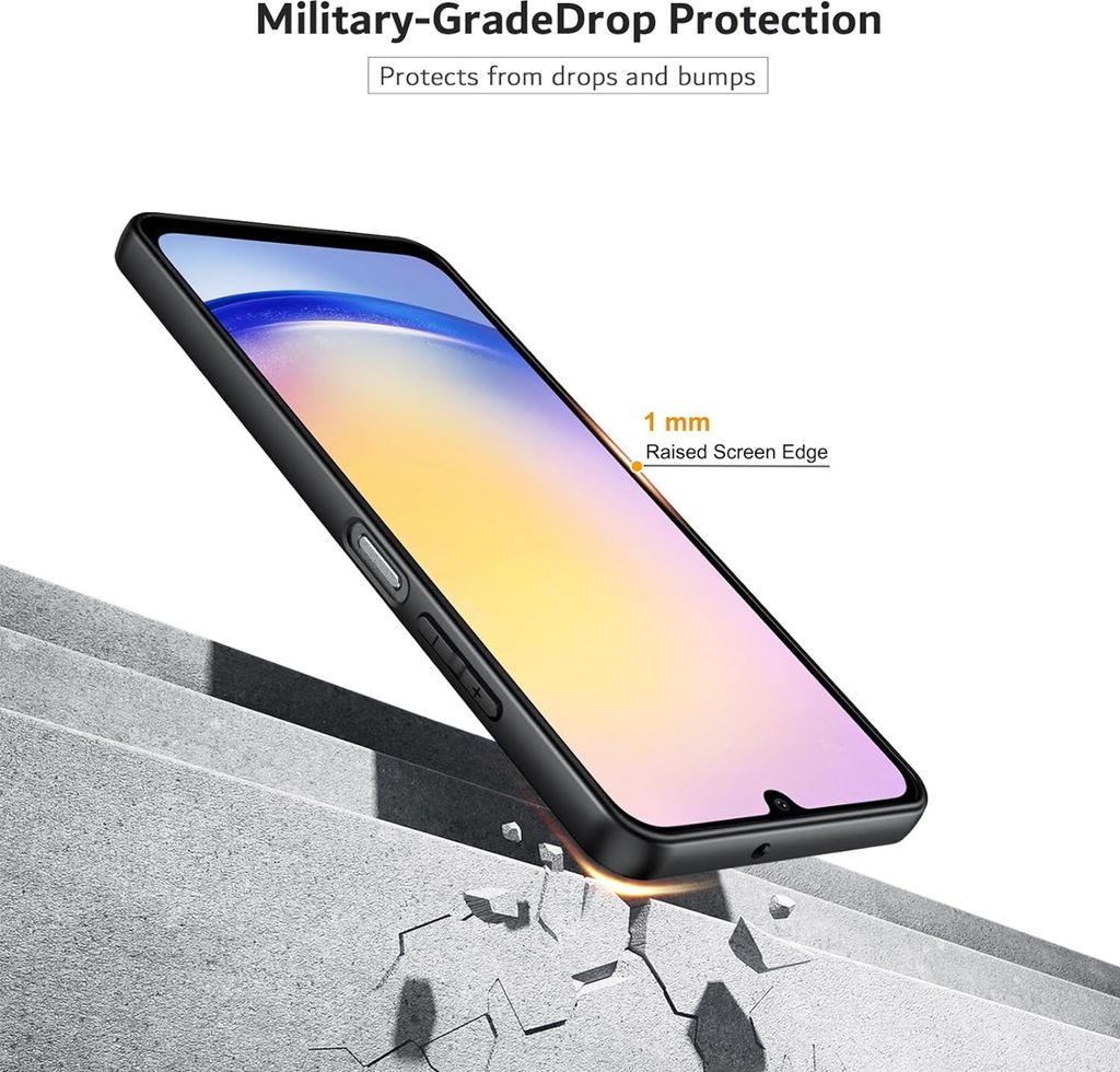 Für Samsung Galaxy A25 5G - Schwarz Silikon Schutz Hülle + Produktbild 7