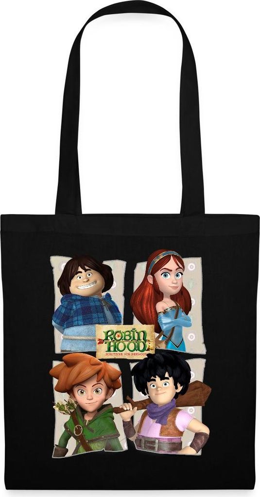 Spreadshirt Robin Hood Tuck Marian Robin Little John Stoffbeutel, One size, Schwarz