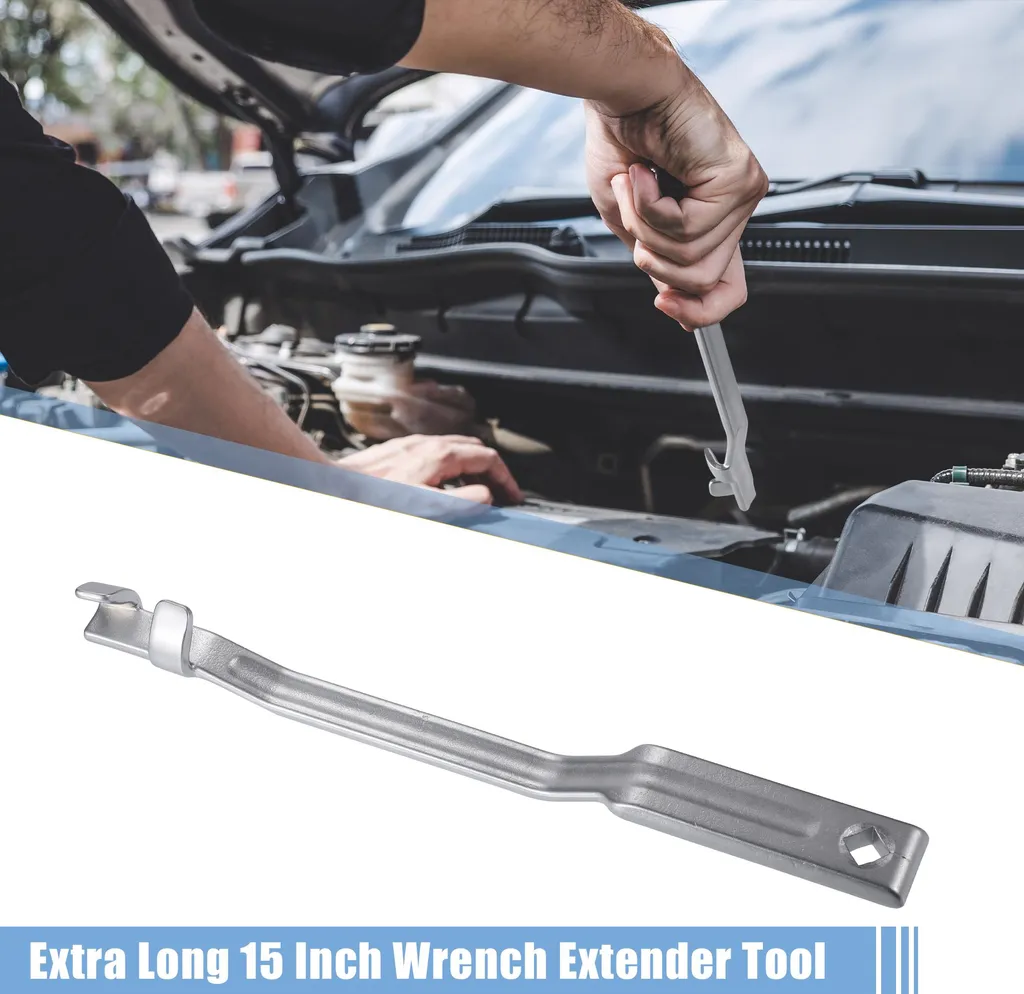 Barre d'Extension de Clé 38cm Adaptateur 1/2 Carré en Acier Argenté