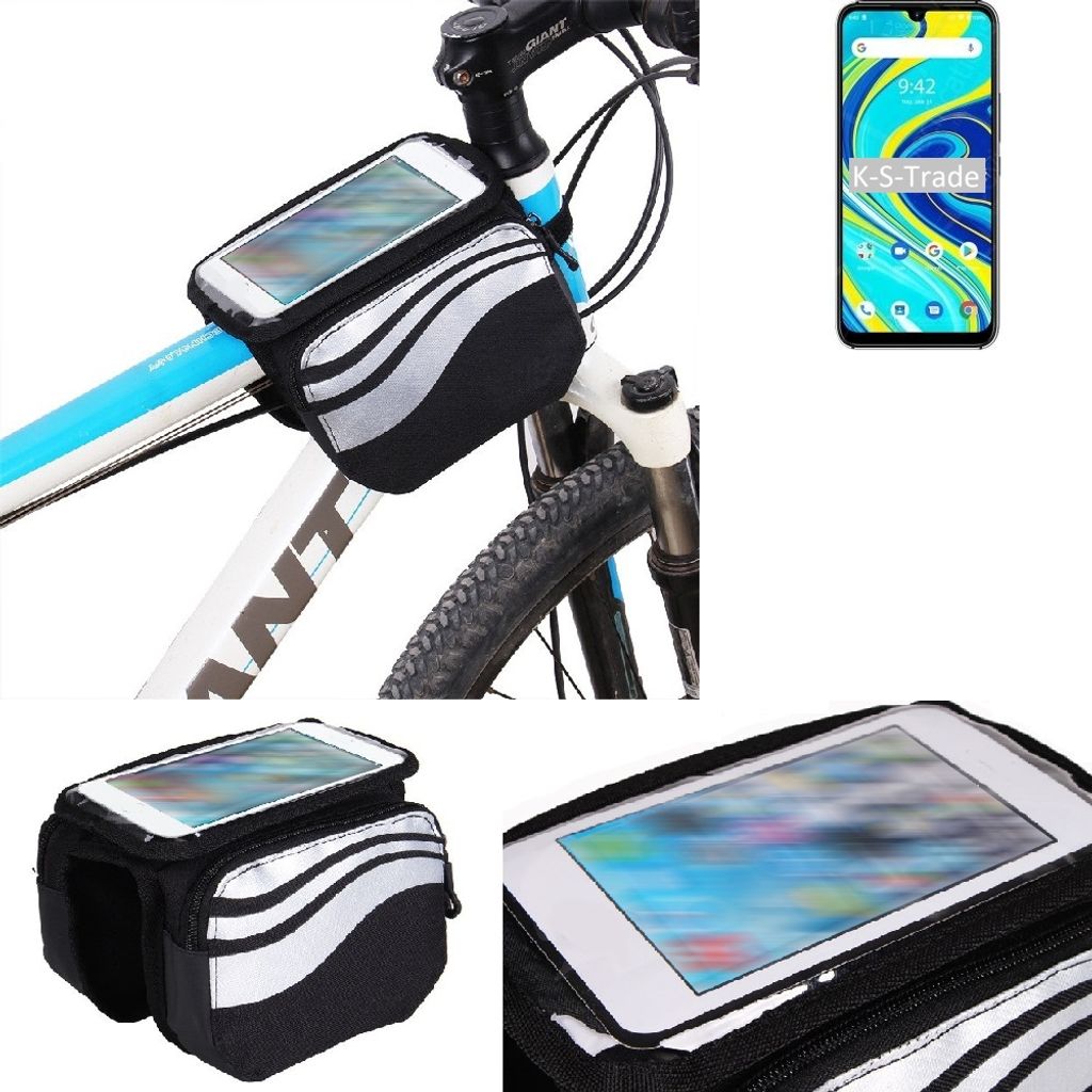 K-S-Trade Rahmentasche Fahrrad-Halterung kompatibel mit UMIDIGI A7 Pro Rahmenhalterung Fahrrad Handyhalterung Fahrradtasche Handy Smartphone Halterung