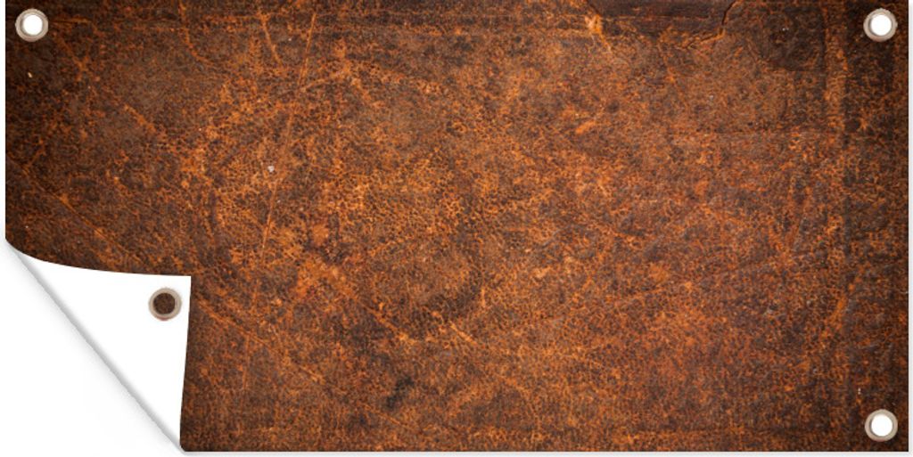 MuchoWow 60x30 cm Outdoor-Poster Gartendeko Sichtschutz Garten Poster für den Garten Leder - Textur - Braun - Orange