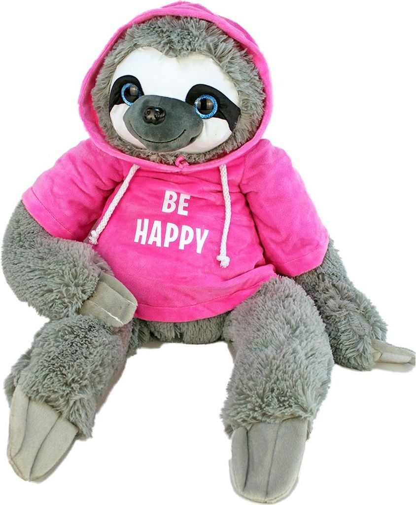 Faultier mit Pullover Plüschtier pink "Be Happy" - ca. 60 Produktbild 
