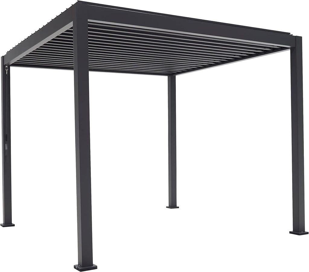 Mirador Pergola 88 Basic 3x3 OV ZT200 Mirador Basic Pavillon 3 x 3 m Wasserdicht - Pergola mit Lamellendach - Aluminium/Stahl Terrassenüberdachung...