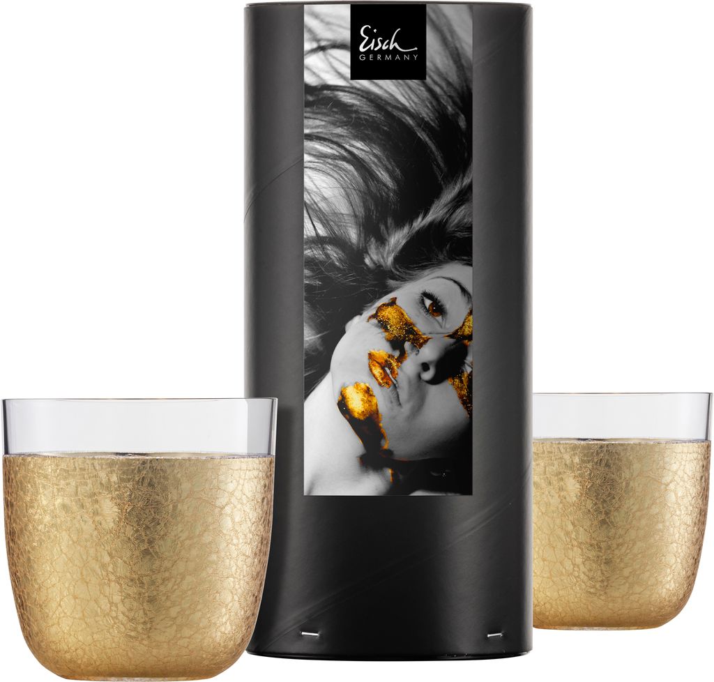 Eisch Becher 2er Set Gold Rush, Trinkbecher, Gläser, Kristallglas, Gold, 390 ml, 74310415
