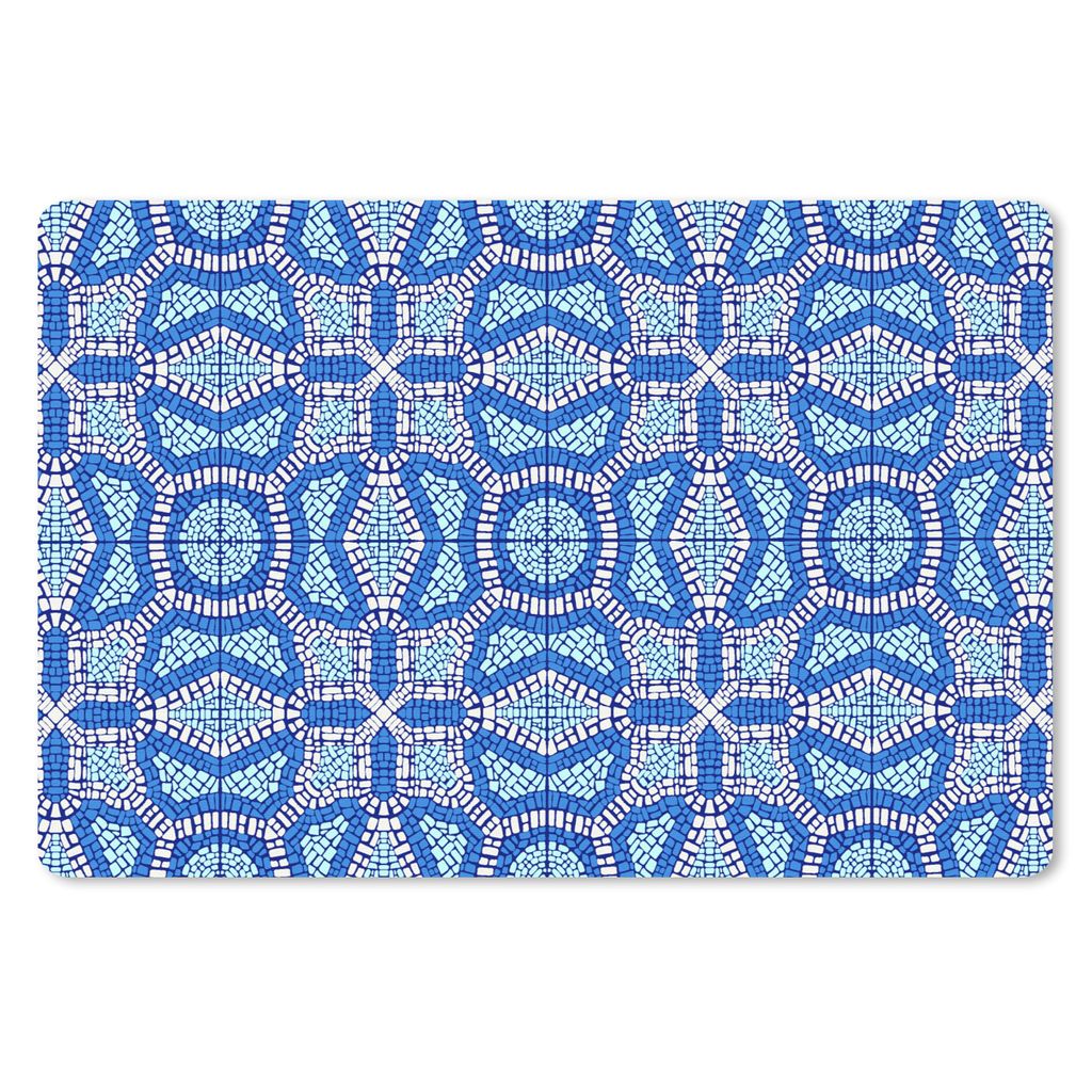 MuchoWow Mauspad Mousepad Mosaik - Blau - Design 27x18 cm - Mousepads - Maus Mat - Pad - Mausunterlage - Büroartikel - Desk Matten
