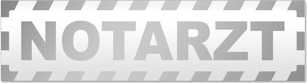 Kiwistar Notarzt gestreift Magnetschild Schild magnetisch - 20cm Silber - Magnetfolie für Auto PKW Kfz