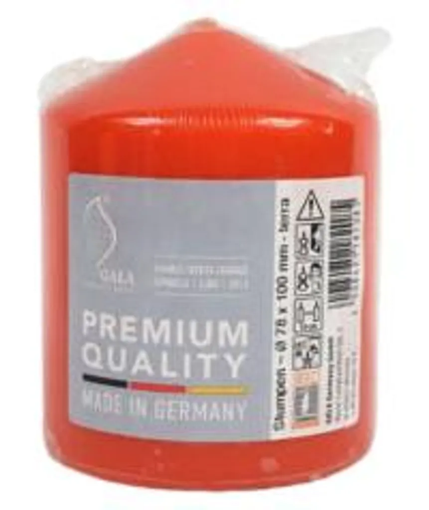 Bougies cylindriques Gala Terra 7,8 x 10 cm - Lot de 8 bougies piliers