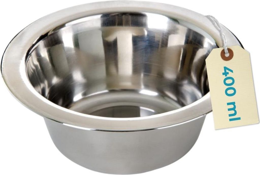 Standard Edelstahl Napf 13,5 cm 400 ml Futternapf Wassernapf Hunde Katzen Hundenapf Katzennapf Freßnapf Ersatznapf Rostfrei