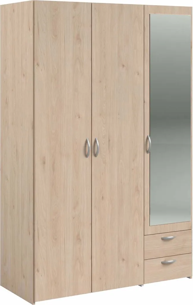 Armoire de chambre 3 portes avec miroir Parisot Daily 14 coloris bois