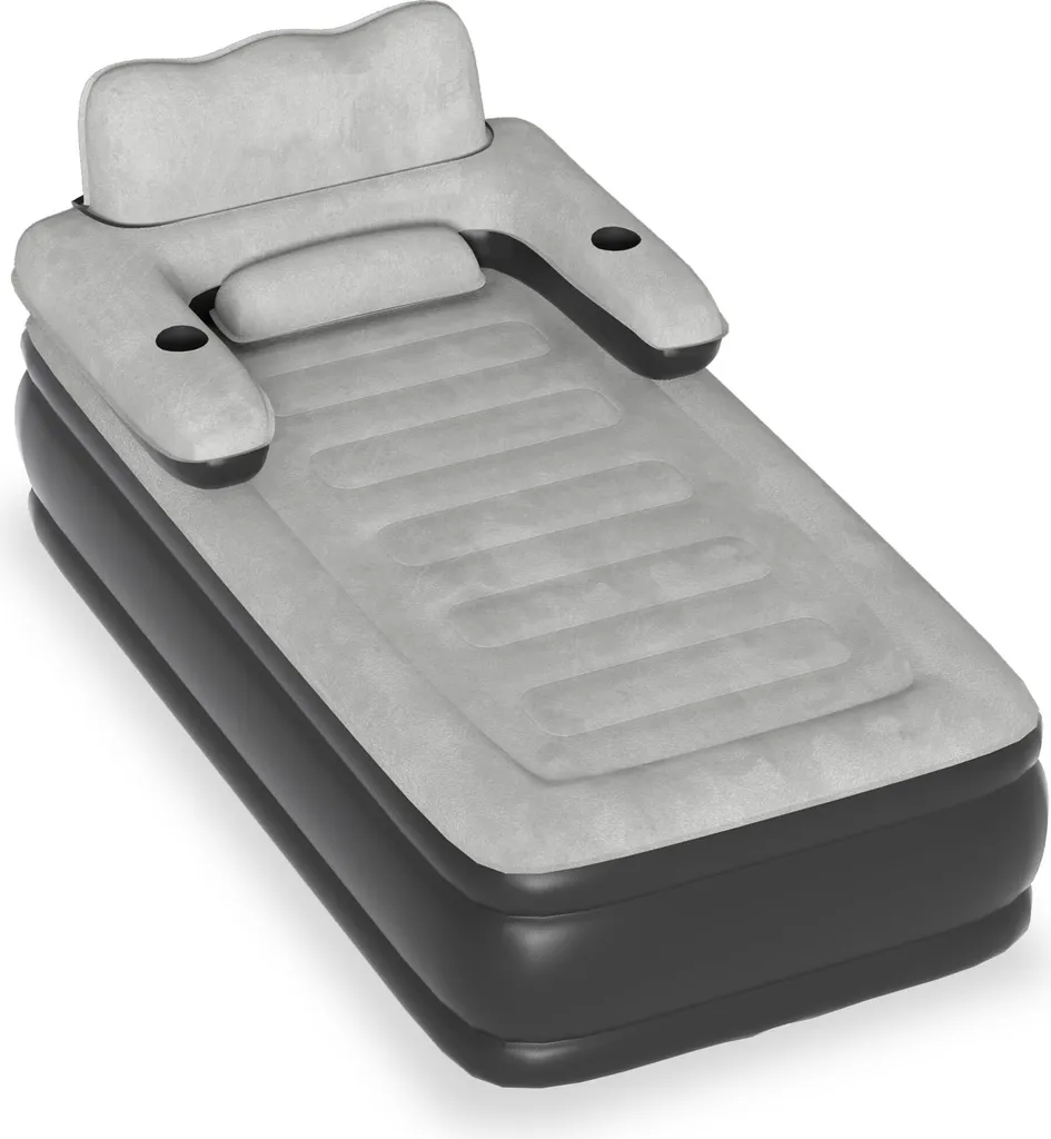 Lit Gonflable Adulte Dossier Anti-Mal de Dos 100x190cm Auto-gonflant
