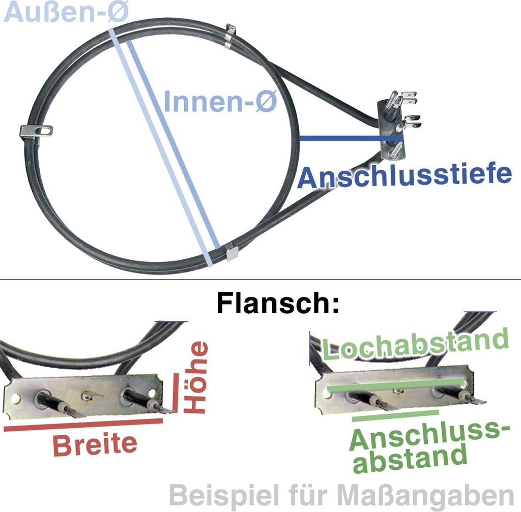 Heizung Heißluft Für BOSCH Backofen | Kompatibel Mit 11006432 IRCA 0261R961 - Ersatzteil Für Heißluftfunktion