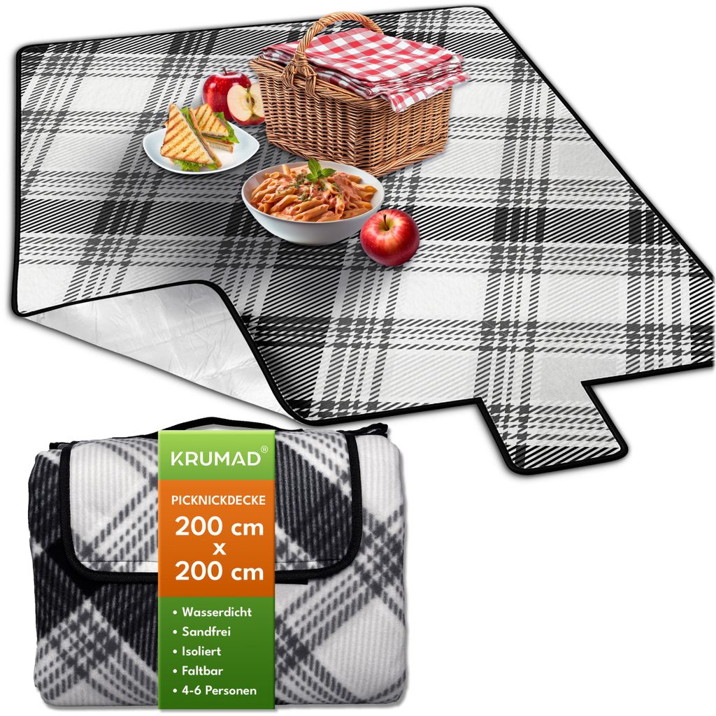 KRUMAD Picknickdecke Wasserdicht 200x200 cm XXL Isoliert Produktbild 