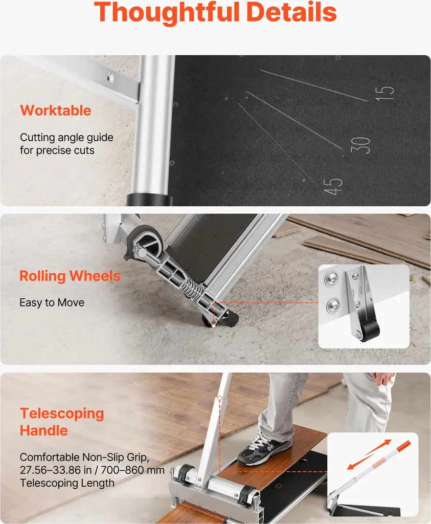 Guillotine à Parquet et Sol Vinyle LVT avec Guide d'Angle Réglable - 6