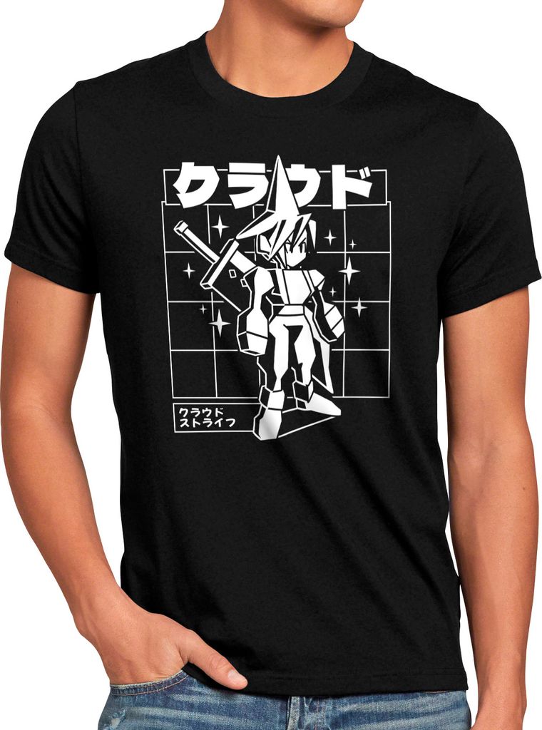 style3 Retro Ex-Soldier Herren T-Shirt anime cloud chocobo sephiroth