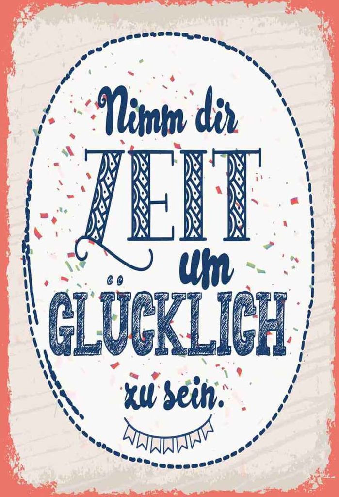 vianmo Holzschild 30x20 cm Nimm dir Zeit um Glücklich sein