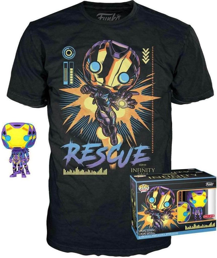 FUNKO POP! - MARVEL - Infinity Saga Rescue Blacklight # mit Tee Größe L