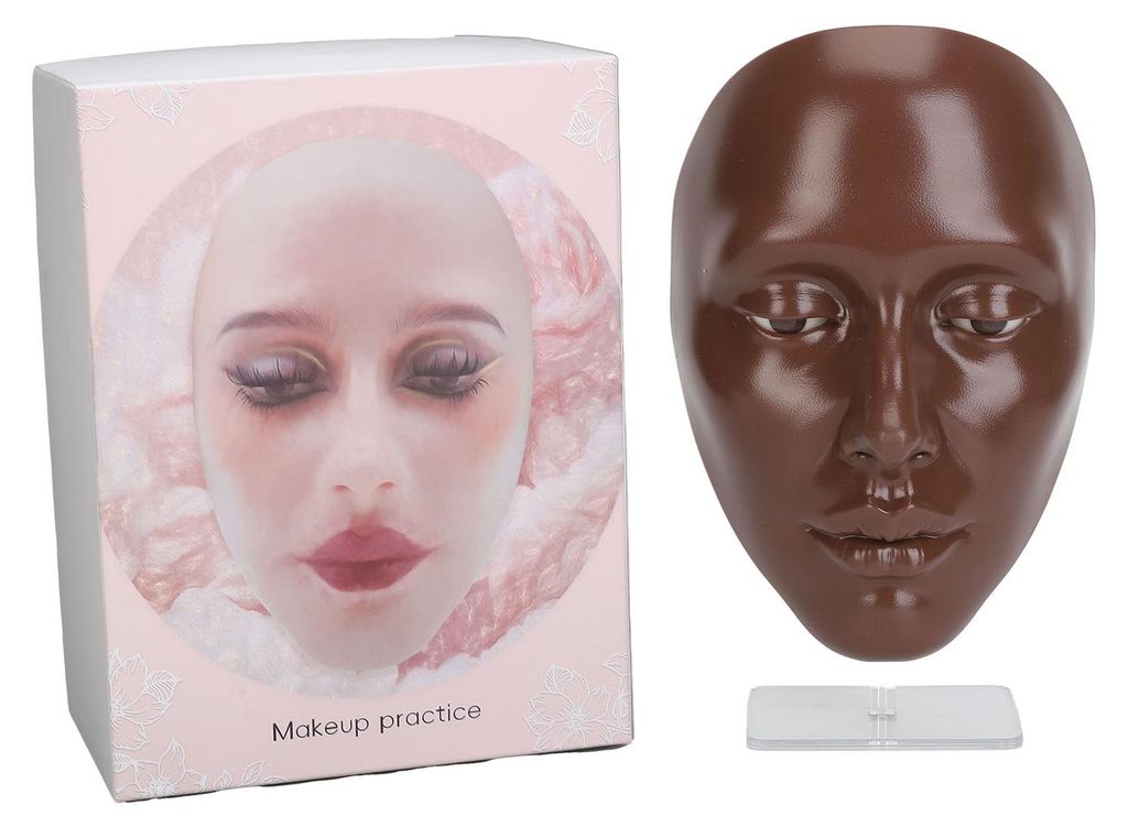 5D-Silikon-Make-up-Praxis-Gesichtslehre-Augen-Kosmetik-Mannequin-Brett für die Kosmetologie, Schwarz
