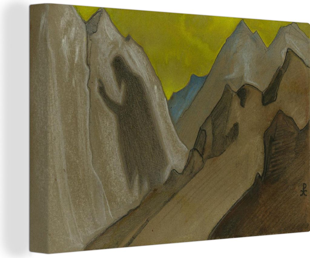 OneMillionCanvasses - Leinwandbilder - 140x90 cm, Der Schatten des Lehrers - Gemälde von Nicholas Roerich, Wandbilder Kunstdruck Wanddekoration ...