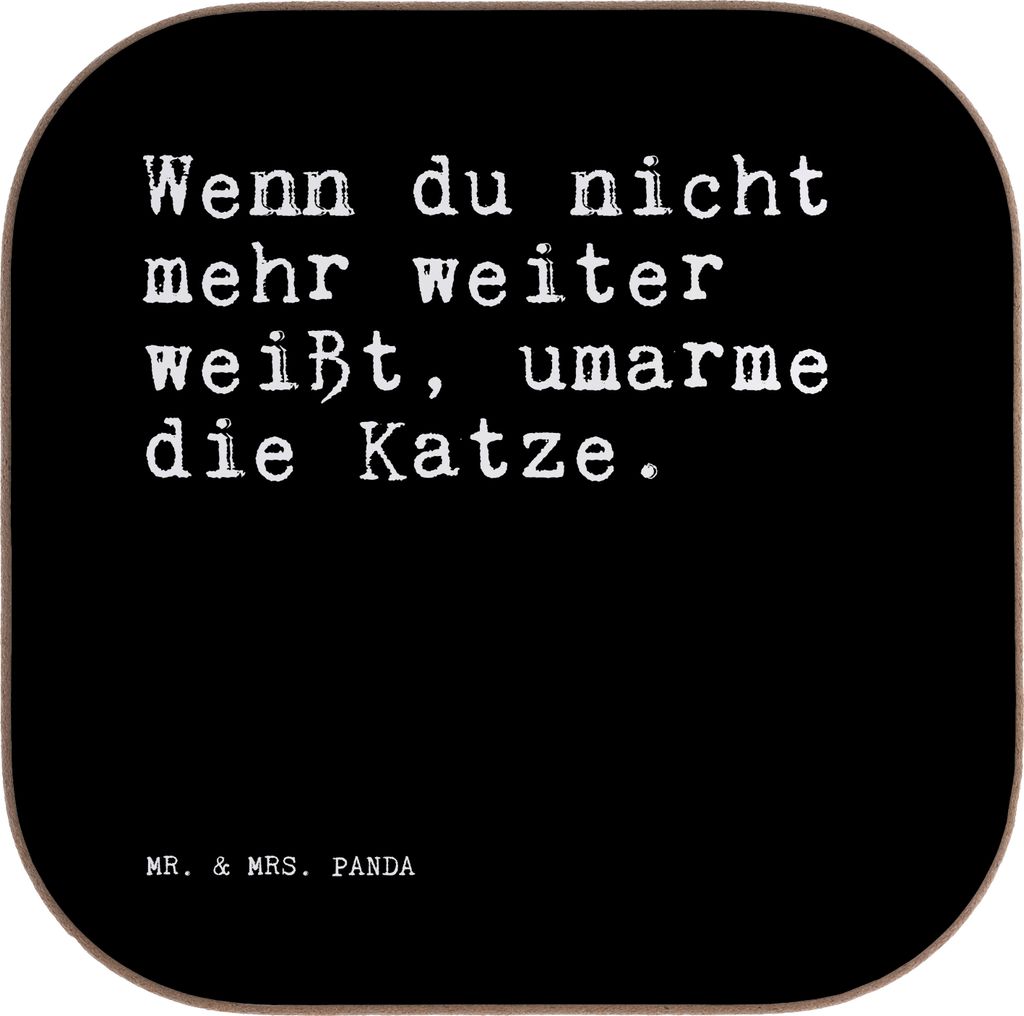 Mr. & Mrs. Panda Untersetzer für Gläser Wenn du nicht mehr... - Schwarz - Geschenk, Sprüche, Tassen, Haustier, Glas, Freundin, Holzuntersetzer, ...