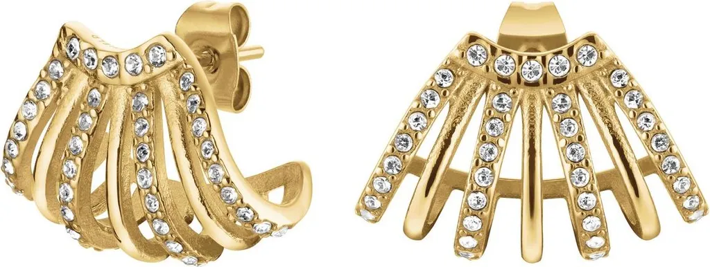 Boucles d'oreilles irisées dorées JECCG-J1029 anti-allergie or fin