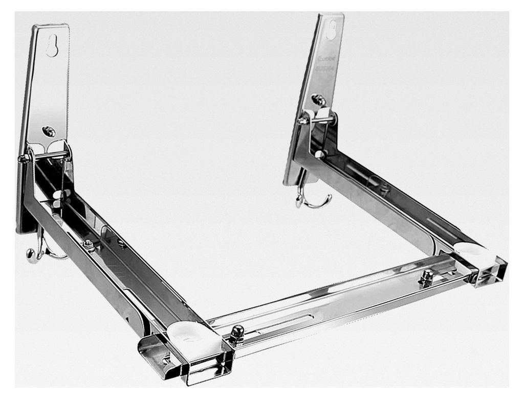 Universelle Mikrowellenhalterung, faltbare Edelstahlhalterung bis 50 kg, ausziehbare Wandhalterung für Mikrowellen 29-56 cm, Backofen Wandhalter