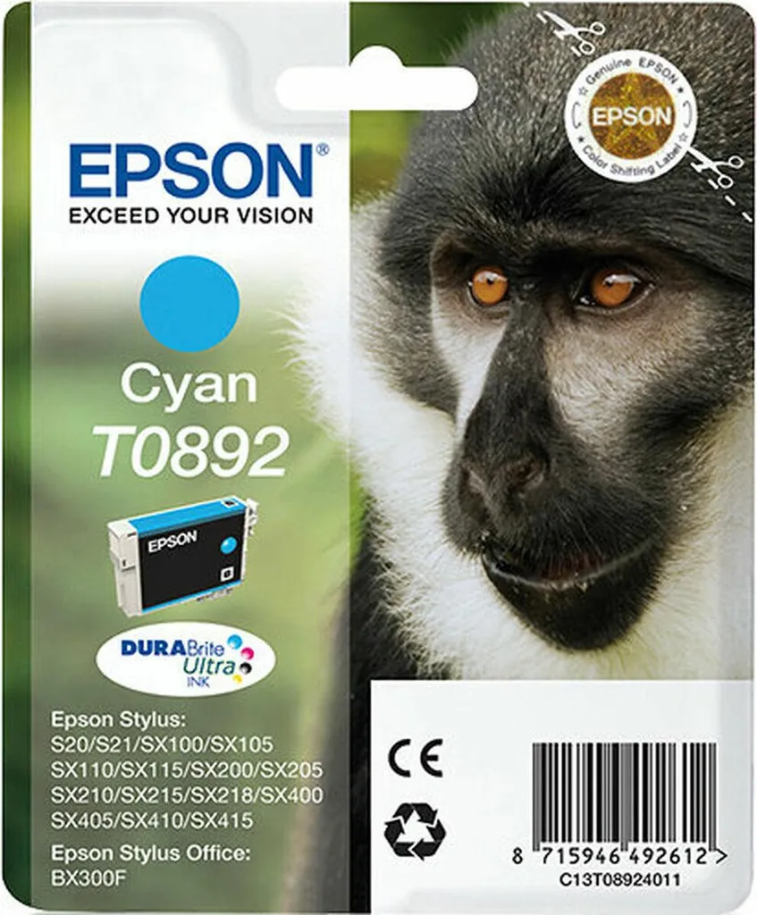 Cartuccia Epson T0892 Originale C13T08924011 Ciano | Disponibile Subito