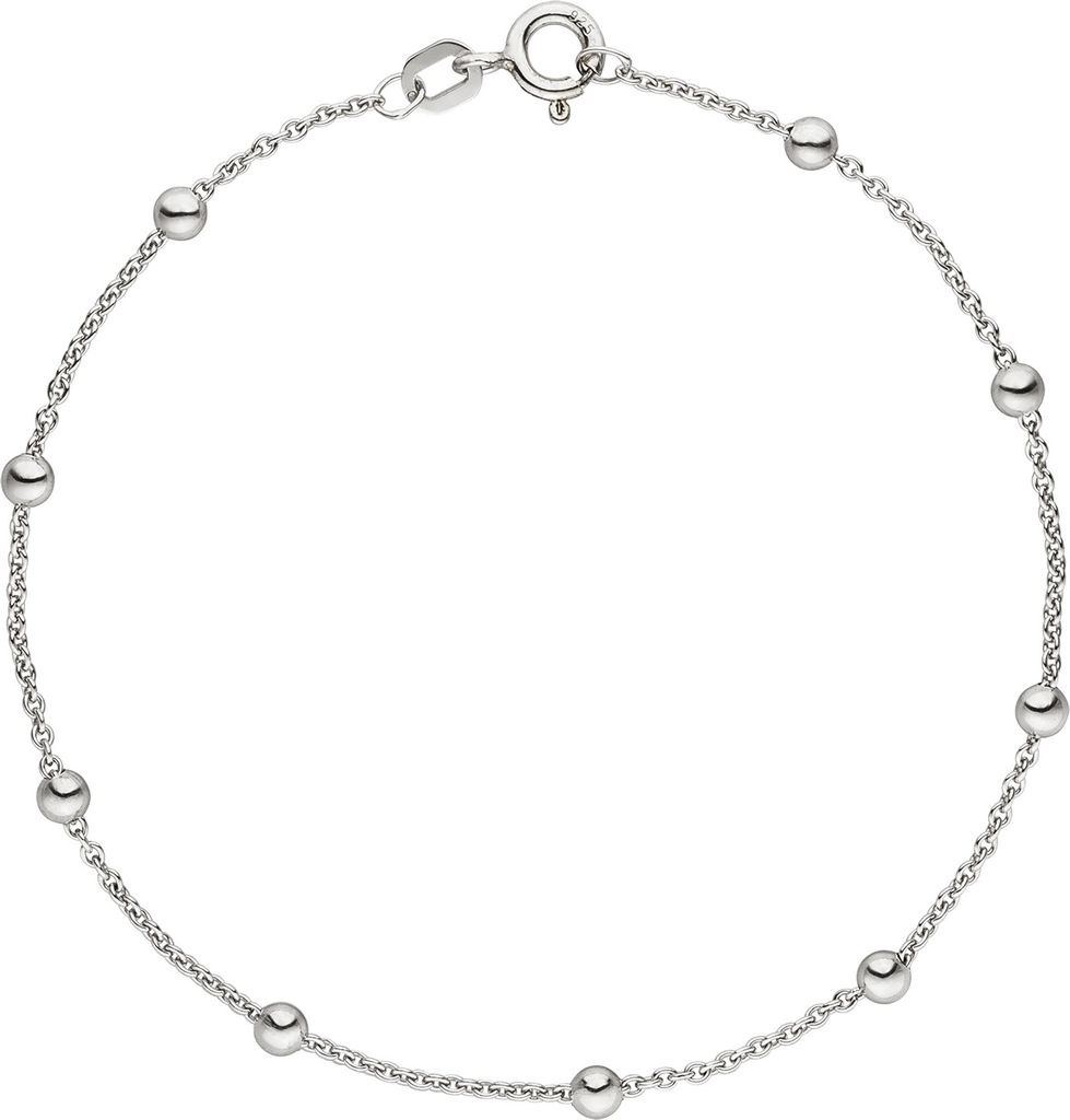 JOBO Fußkettchen Fußkette mit Kugeln 925 Sterling Silber 25 cm Silberkette
