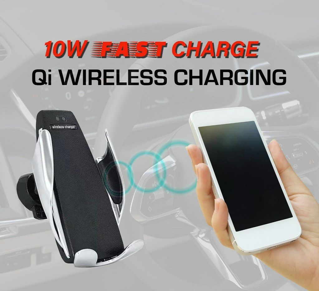 Qi Auto Handy Halterung Induktions Ladegerät Clamping Wireless Charger Halter 