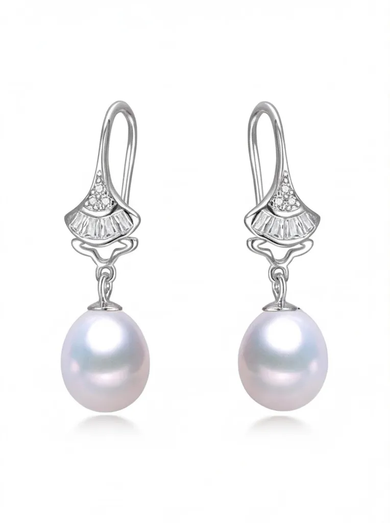 Boucles d'oreilles perles baroques pour mariage et soirées en argent