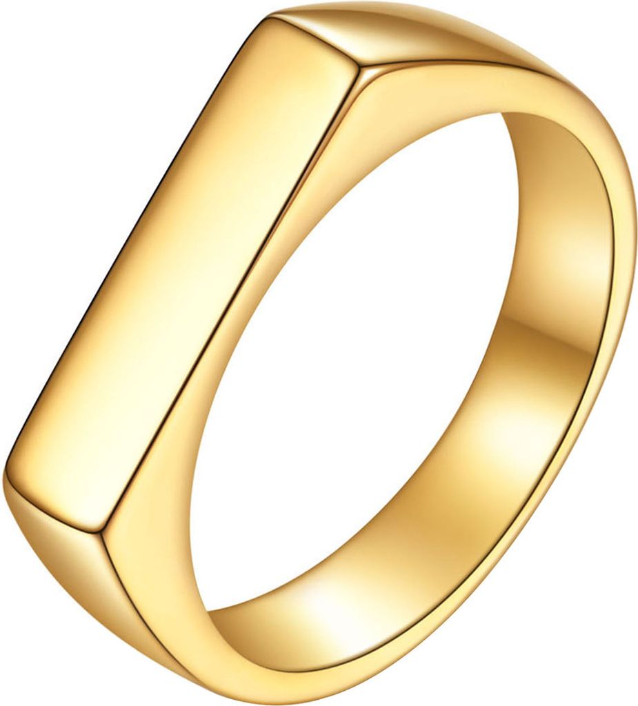 Vintage-Uni-Ring, reine Farbe, polierter Titanstahl, flache Oberfläche, einfacher Stil, Glanz, mehrere Größen, rostfrei, leichter Fingerschmuck