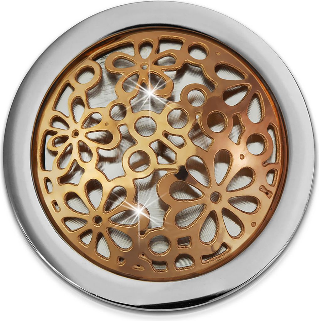 Amello Coins rose 25 mm Einleger Edelstahl vergoldet Coin Blumen Damen ESC631E