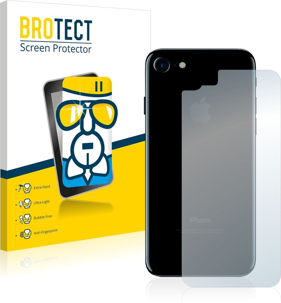 BROTECT Schutzglas für Apple iPhone 7 / 8 / SE 2 2020 Rückseite (gesamte Fläche) Schutzfolie Panzer Folie Glas Display Schutz klar